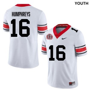 #16 London Humphreys Georgia 40th Anniversary White Youth Jersey Stitched College Football 601325-222