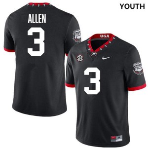 #3 CJ Allen Georgia Bulldogs 100th Anniversary Black Youth Jersey Alumni College Football 283557-732