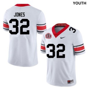 #32 Cash Jones University of Georgia 40th Anniversary White Youth Jersey Embroidery College Football 497961-695