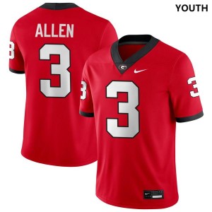 #3 CJ Allen University of Georgia Red Youth Jersey Replica College Football 401808-275