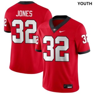 #32 Cash Jones Dawgs Red Youth Jersey Limited College Football 581654-777