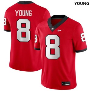 #8 Colbie Young UGA Bulldogs Red Youth Jersey University College Football 462187-688