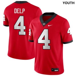 #4 Oscar Delp Go Dawgs Red Youth Jerseys University College Football 244001-245