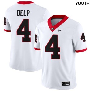 #4 Oscar Delp University of Georgia White Youth Jerseys High School College Football 210868-566