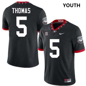 #5 Noah Thomas UGA Bulldogs 100th Anniversary Black Youth Jersey Replica College Football 675029-397