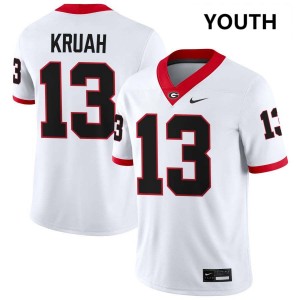 #13 AJ Kruah Georgia Bulldogs White Youth Jersey High School College Football 686541-201