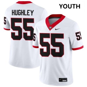 #55 Bo Hughley Georgia White Youth Jerseys University College Football 681850-521