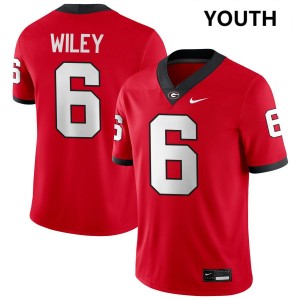 #6 CJ Wiley UGA Bulldogs Red Youth Jerseys Limited College Football 422032-984