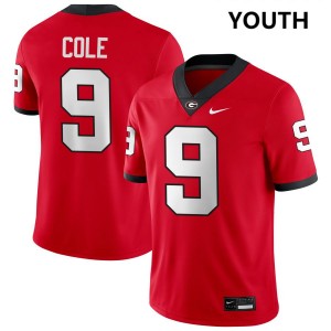 #9 Chris Cole Georgia Bulldogs Red Youth Jerseys Game College Football 305081-599