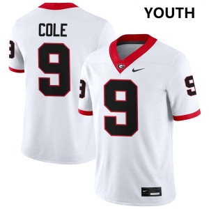#9 Chris Cole Georgia White Youth Jerseys Replica College Football 728726-874