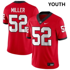 #52 Christen Miller Georgia Bulldogs Red Youth Jerseys Replica College Football 870396-170