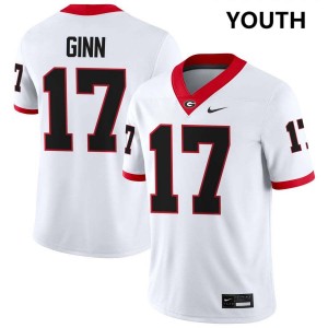 #17 Colter Ginn University of Georgia White Youth Jersey Stitched College Football 718017-770