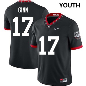 #17 Colter Ginn Georgia Bulldogs 100th Anniversary Black Youth Jerseys Alumni College Football 484832-382
