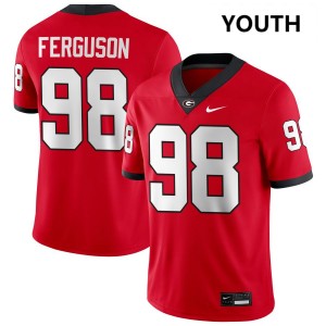 #98 Connor Ferguson University of Georgia Red Youth Jersey University College Football 514052-918