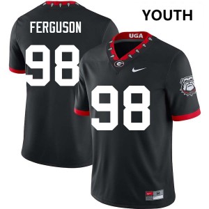 #98 Connor Ferguson UGA 100th Anniversary Black Youth Jersey Embroidery College Football 551117-635