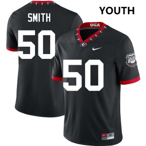 #50 Cortez Smith Georgia 100th Anniversary Black Youth Jersey NCAA College Football 924335-729