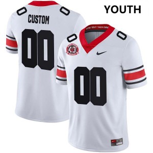 #00 Custom UGA 40th Anniversary White Youth Jerseys Replica College Football 335399-581