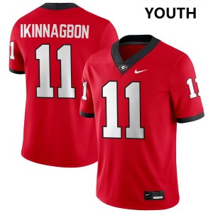 #11 Darren Ikinnagbon Georgia Bulldogs Red Youth Jerseys Player College Football 377640-429