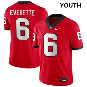 #6 Daylen Everette University of Georgia Red Youth Jerseys Stitched College Football 486593-288