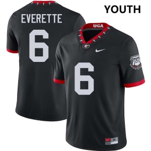 #6 Daylen Everette Go Dawgs 100th Anniversary Black Youth Jerseys Replica College Football 850520-132