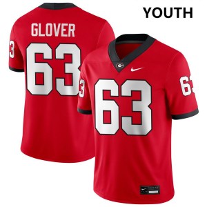 #63 Dontrell Glover Go Dawgs Red Youth Jerseys Game College Football 622034-925