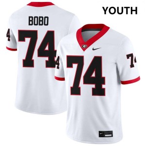#74 Drew Bobo University of Georgia White Youth Jerseys Game College Football 497028-795