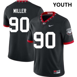 #90 Drew Miller Go Dawgs 100th Anniversary Black Youth Jersey Limited College Football 152526-452