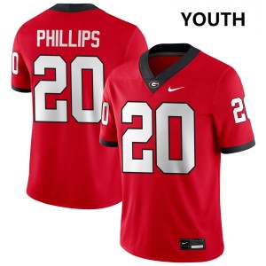 #20 Dwight Phillips Jr. UGA Red Youth Jersey Player College Football 654529-792