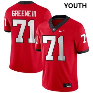 #71 Earnest Greene III Georgia Bulldogs Red Youth Jersey Stitched College Football 173103-802