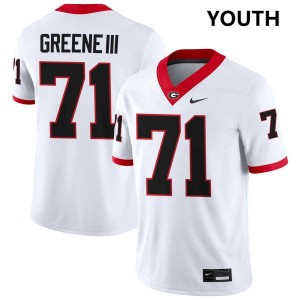 #71 Earnest Greene III Georgia Bulldogs White Youth Jersey NCAA College Football 363711-434