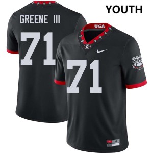 #71 Earnest Greene III Georgia Bulldogs 100th Anniversary Black Youth Jerseys University College Football 720478-862