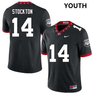 #14 Gunner Stockton Georgia 100th Anniversary Black Men's Jersey Game College Football 783130-335