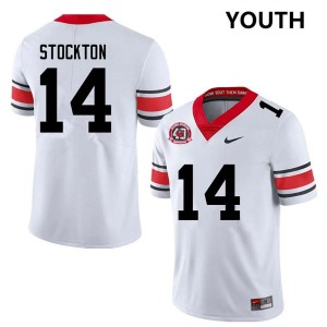 #14 Gunner Stockton UGA Bulldogs 40th Anniversary White Mens Jerseys High School College Football 178796-218