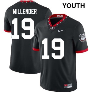 #19 Hezekiah Millender Georgia 100th Anniversary Black Youth Jersey Player College Football 709976-990