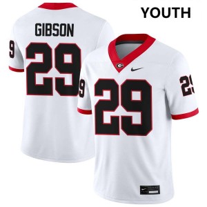 #29 Isaiah Gibson UGA White Youth Jersey Limited College Football 137720-112