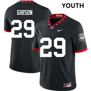 #29 Isaiah Gibson Georgia Bulldogs 100th Anniversary Black Youth Jersey Stitched College Football 929722-163