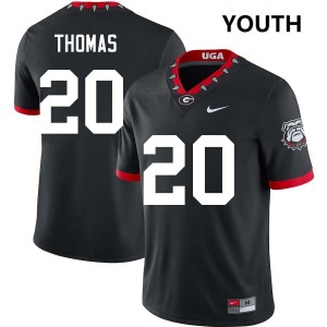 #20 JaCorey Thomas Go Dawgs 100th Anniversary Black Youth Jerseys Alumni College Football 645456-789