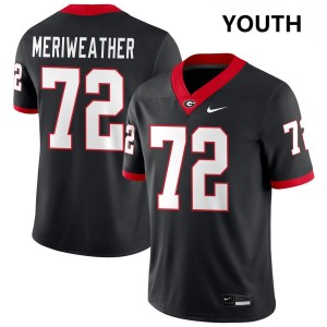 #72 Jamal Meriweather UGA Bulldogs Black Youth Jersey Player College Football 781283-105