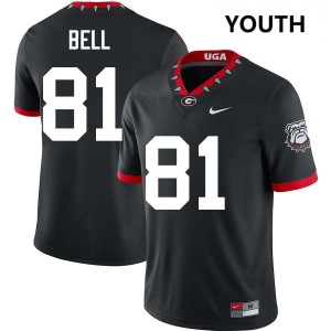 #81 Jeremy Bell University of Georgia 100th Anniversary Black Youth Jersey University College Football 505032-199