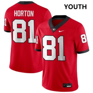 #81 Josh Horton UGA Red Youth Jersey Official College Football 656229-640