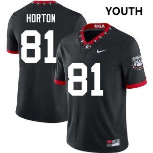 #81 Josh Horton Dawgs 100th Anniversary Black Youth Jerseys Limited College Football 837074-676