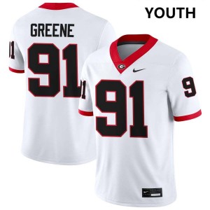 #91 Justin Greene Georgia White Youth Jerseys 2025 College Football 376317-230