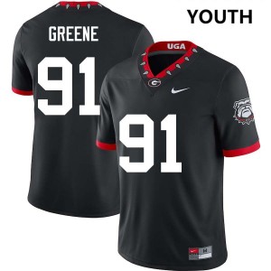 #91 Justin Greene Georgia Bulldogs 100th Anniversary Black Youth Jerseys NCAA College Football 700511-312