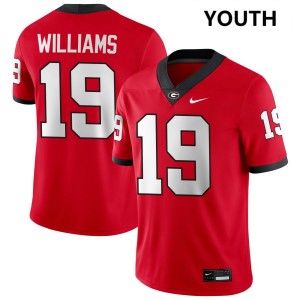 #19 Justin Williams University of Georgia Red Youth Jerseys 2025 College Football 844563-254