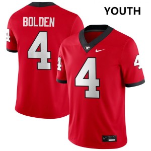 #4 KJ Bolden UGA Bulldogs Red Youth Jerseys University College Football 624262-467