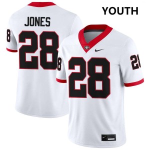 #28 Kris Jones Georgia Bulldogs White Youth Jersey University College Football 939769-240