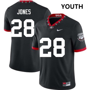 #28 Kris Jones UGA Bulldogs 100th Anniversary Black Youth Jersey 2025-26 College Football 741870-784