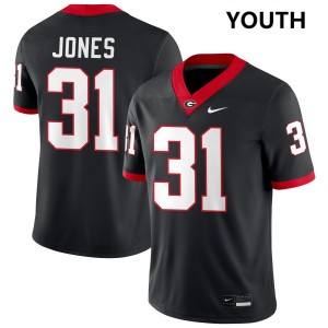 #31 Kyron Jones Dawgs Black Youth Jerseys Replica College Football 817796-291