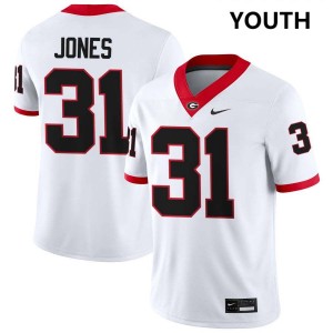 #31 Kyron Jones UGA Bulldogs White Youth Jerseys Player College Football 459898-261