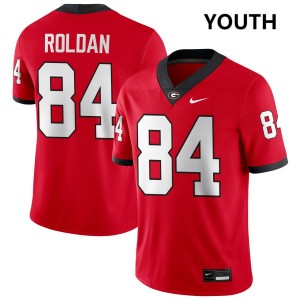 #84 Landon Roldan UGA Bulldogs Red Youth Jerseys Game College Football 172522-435
